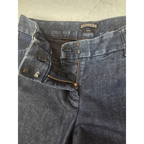 Y2k Womens Flare Jeans 8R Low Rise Dark Wash Bootcut Stretch Denim Casual Boho - Picture 5 of 11